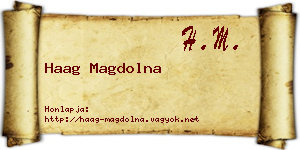 Haag Magdolna névjegykártya